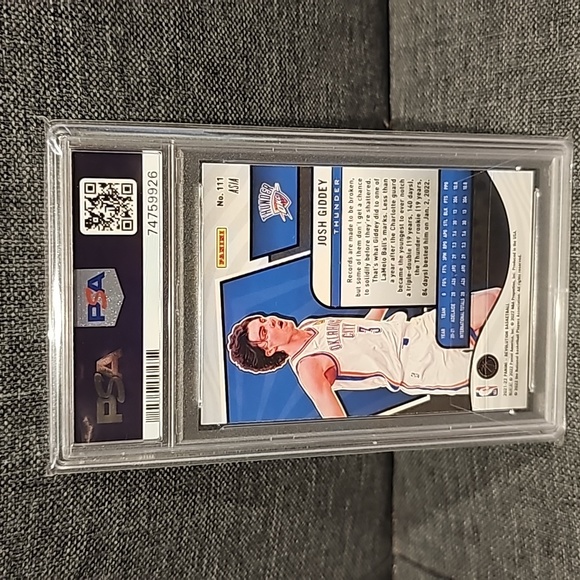 2021 Panini Revolution Asia Red Josh Giddey Rookie PSA10 Gem Mint - Picture 2 of 2